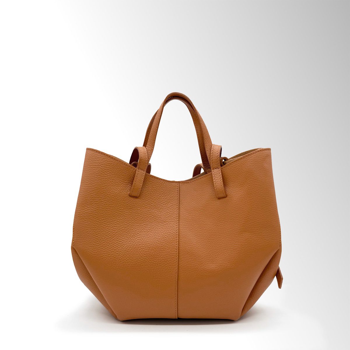 Borsa Butterfly con clip - Cuoio