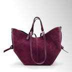 Borsa Butterfly con clip - Bordeaux Camoscio