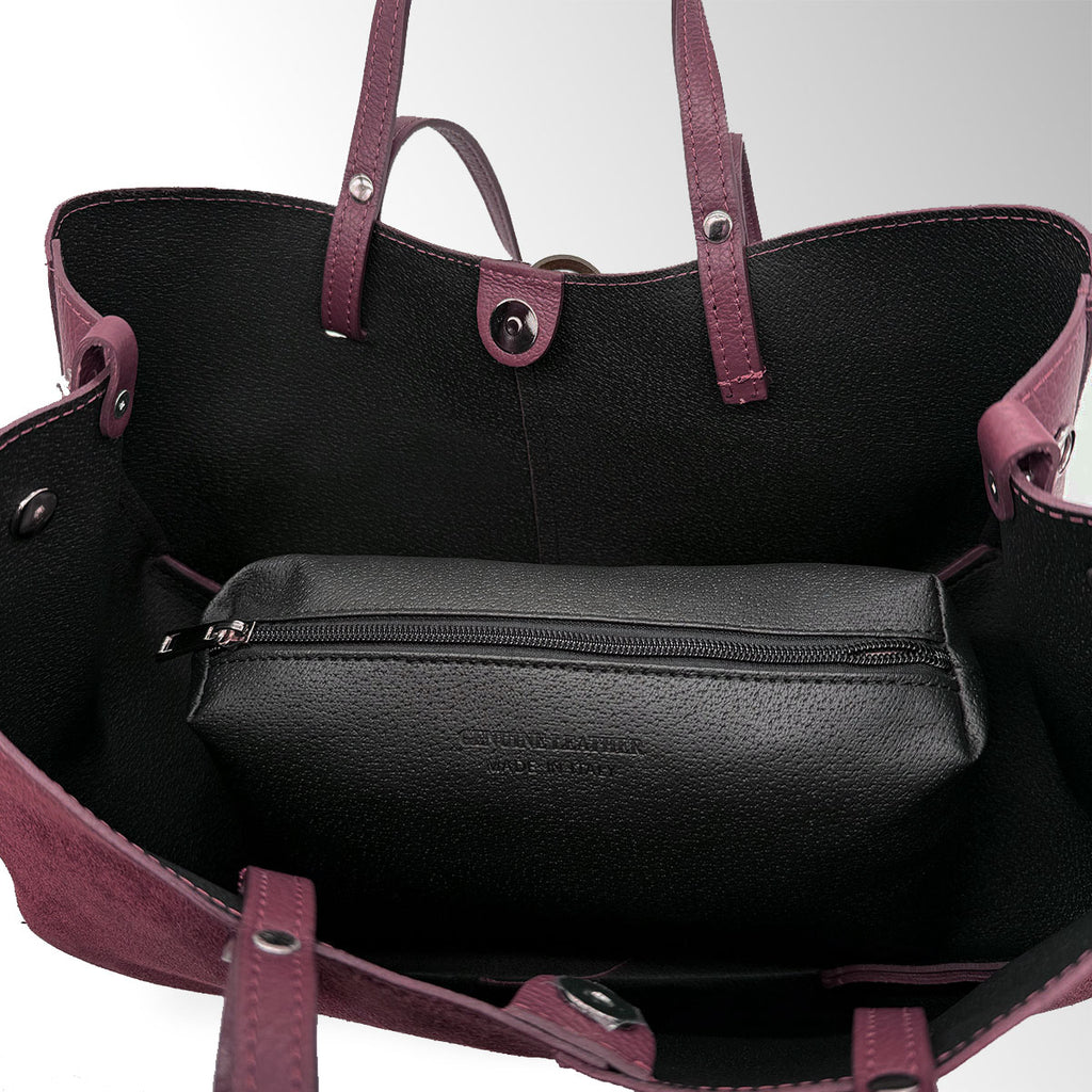 Borsa Butterfly con clip camoscio