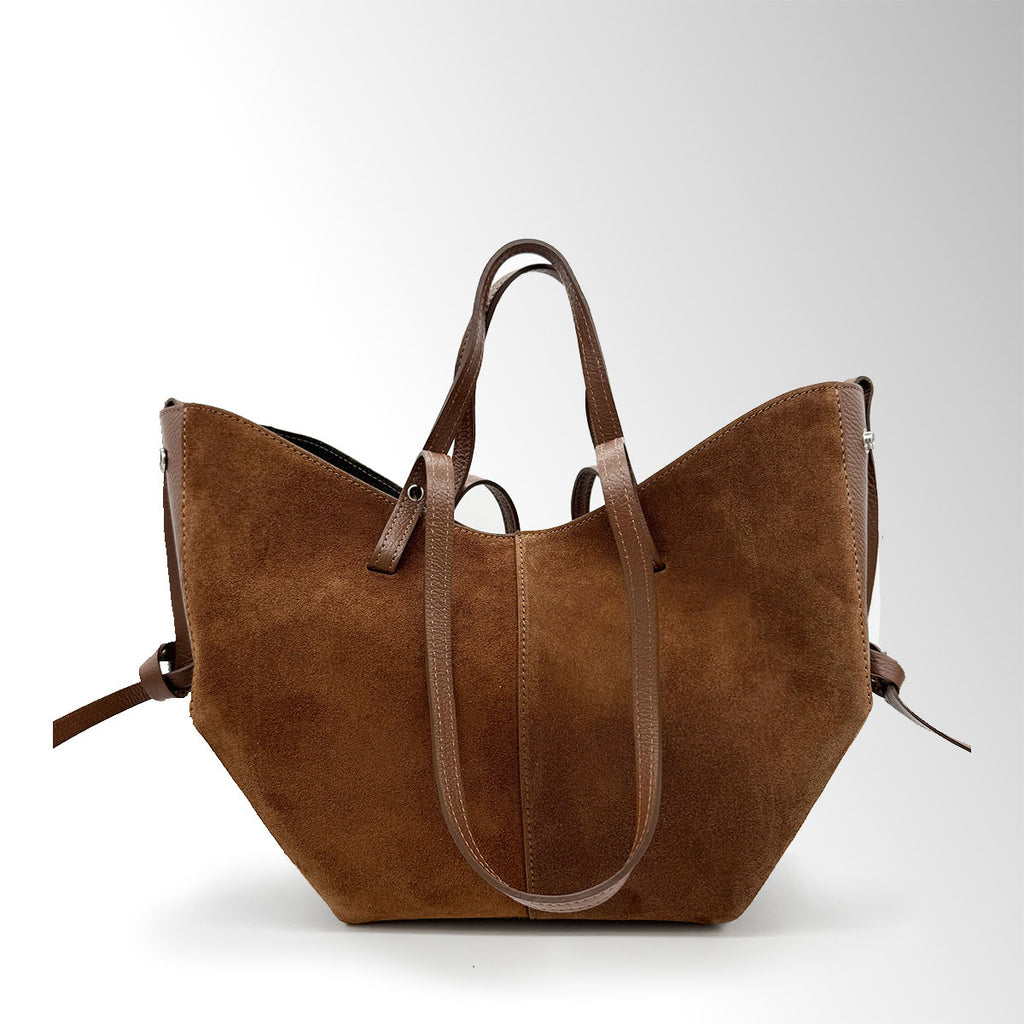 Borsa Butterfly con clip - Marrone Camoscio