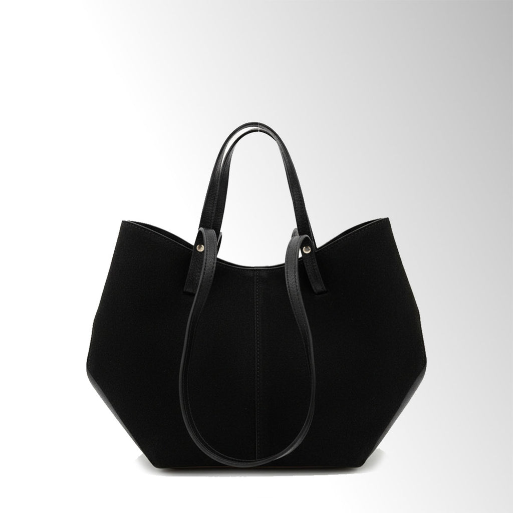 Borsa Butterfly con clip - Nero Camoscio