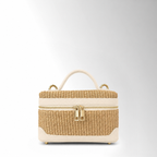 Borsa minibag Siria Rafia - Rafia pelle Latte