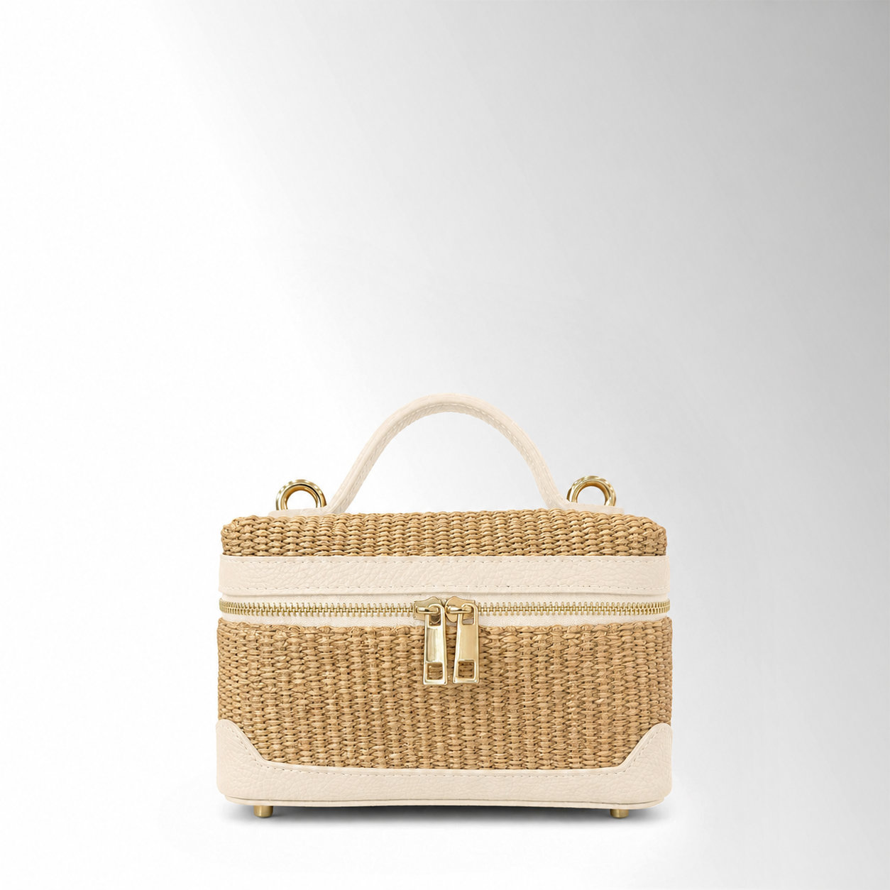 Borsa minibag Siria Rafia - Rafia pelle Latte