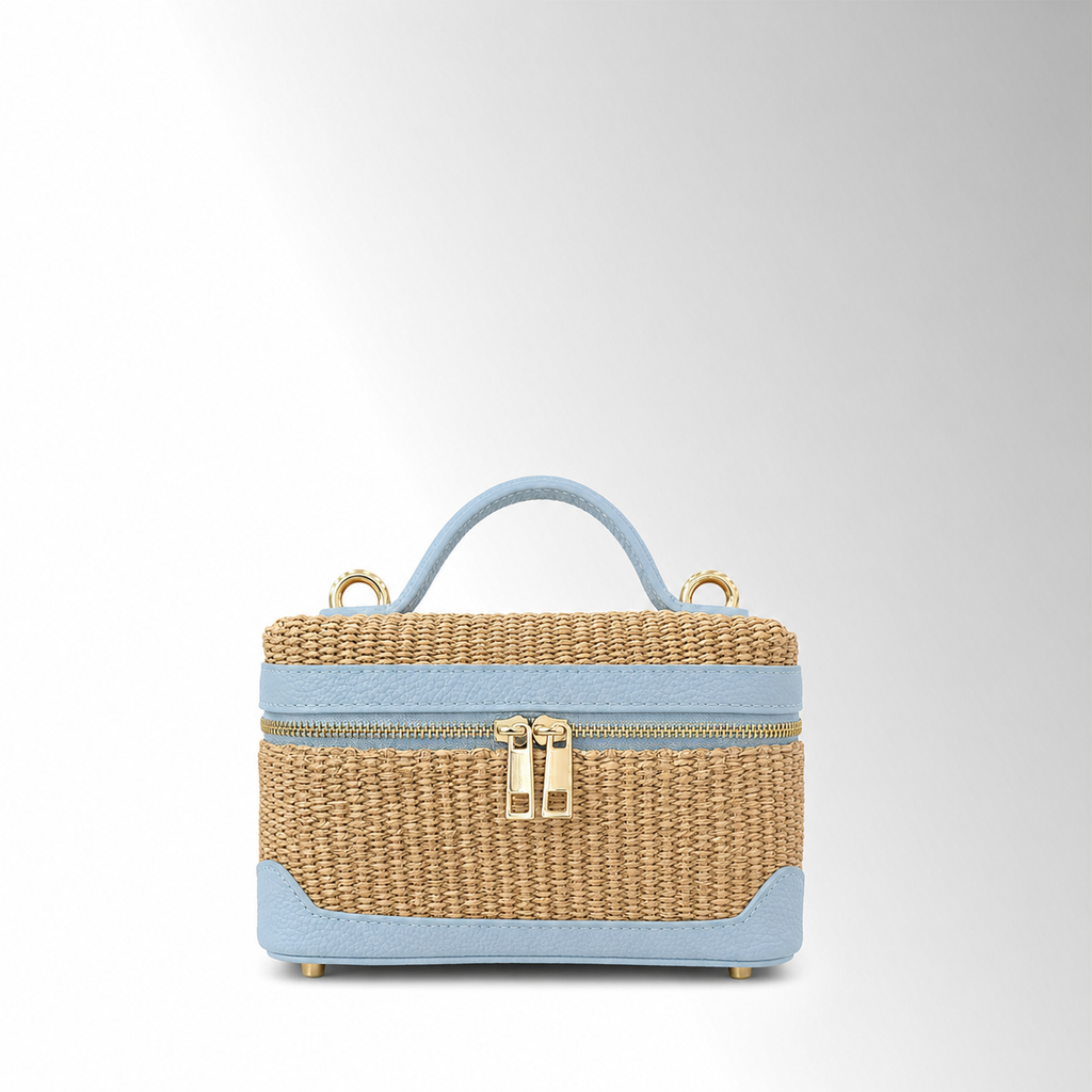 Borsa minibag Siria Rafia - Rafia pelle Cielo