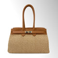 Borsa Elizabeth Rafia - Rafia pelle cuoio