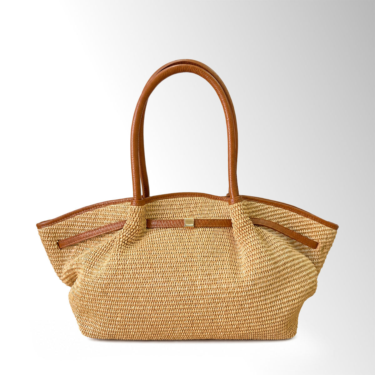 Borsa Gyoza Rafia - Cuoio