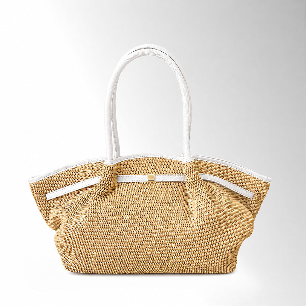 Borsa Gyoza Rafia - Bianco