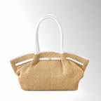 Borsa Gyoza Rafia - Bianco