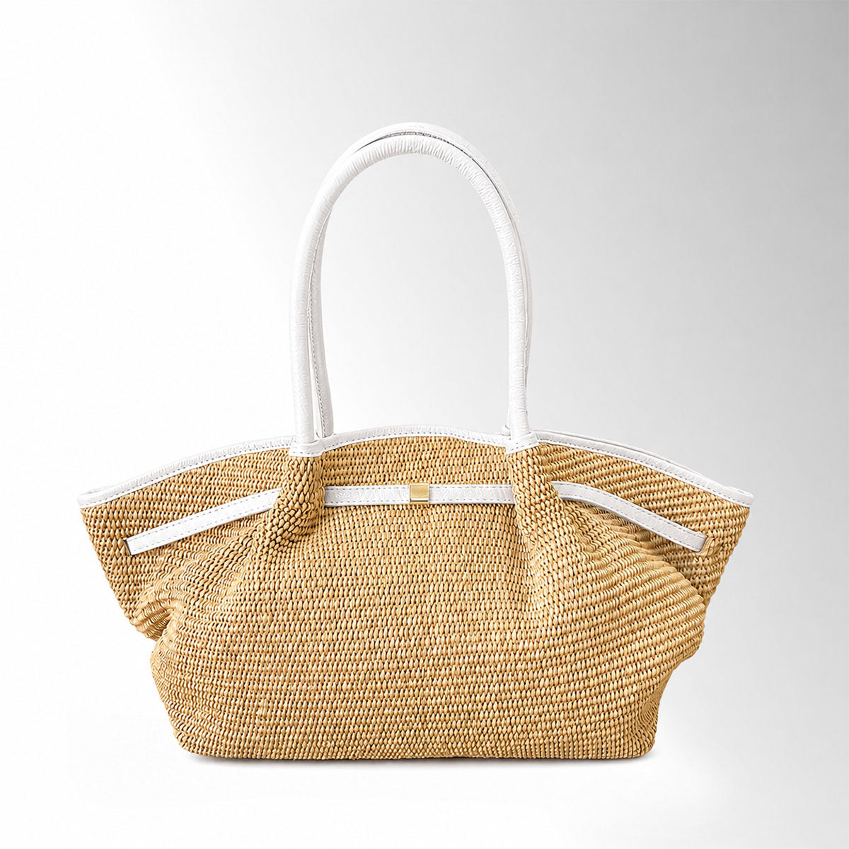 Borsa Gyoza Rafia - Bianco