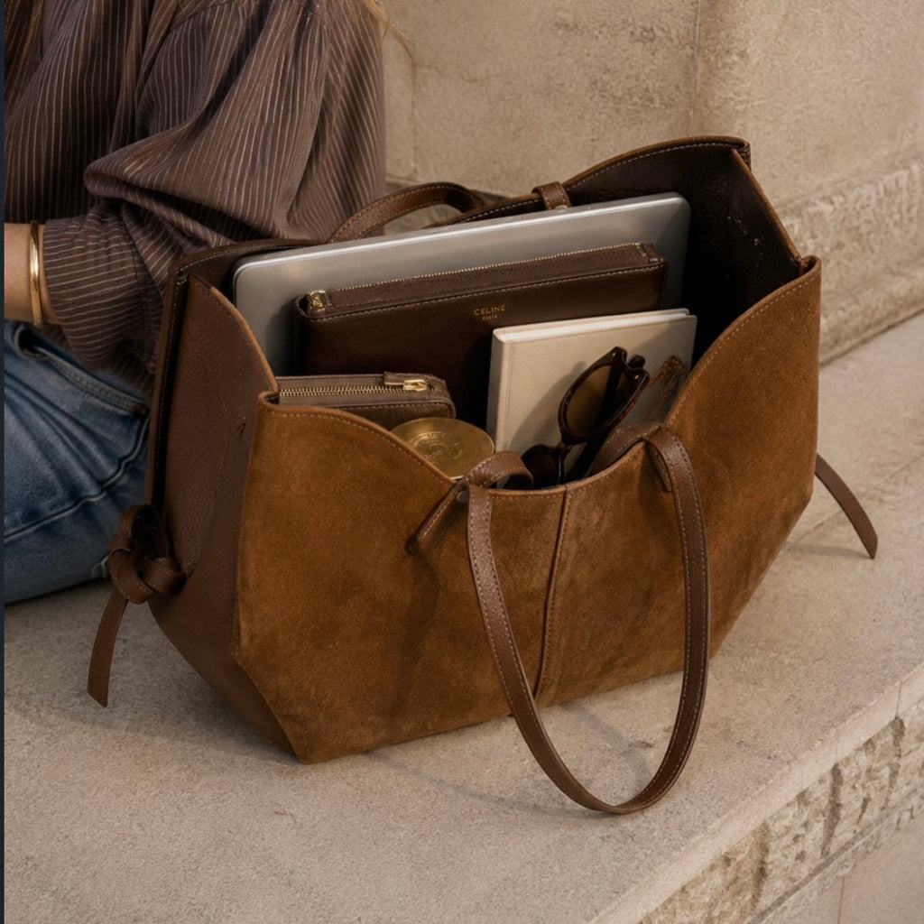 Borsa Butterfly con clip camoscio