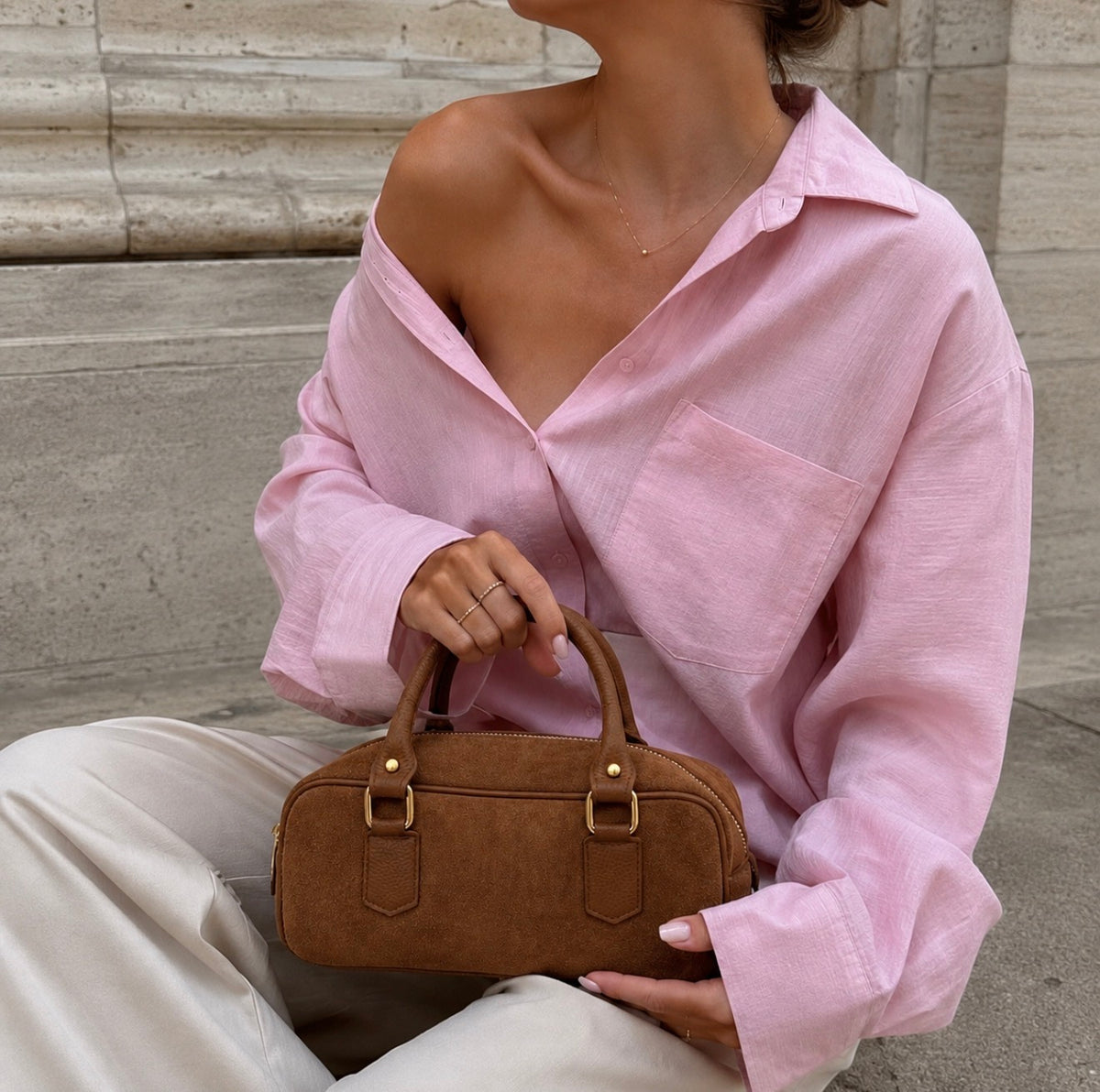 Borsa Brownie camoscio