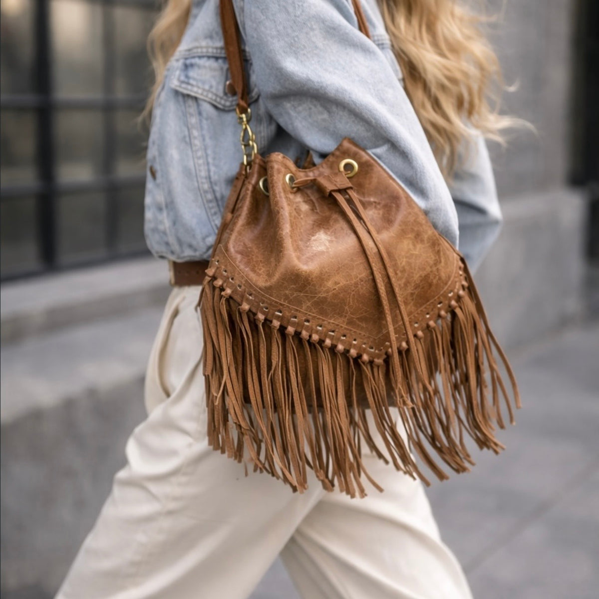 Borsa Coachella camoscio