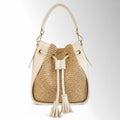 Borsa secchiello Ines Rafia - Rafia pelle latte