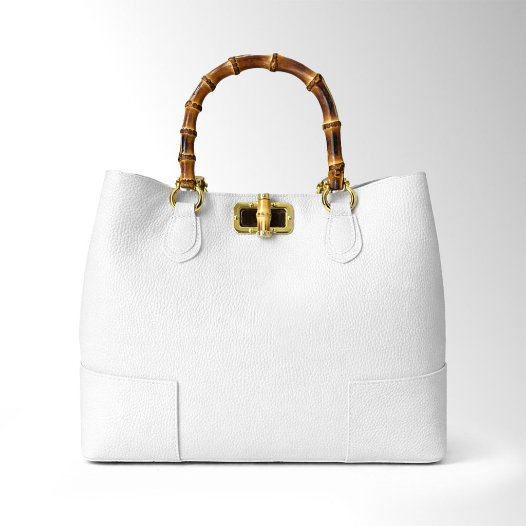 Borsa Maia Bambù - Bianco