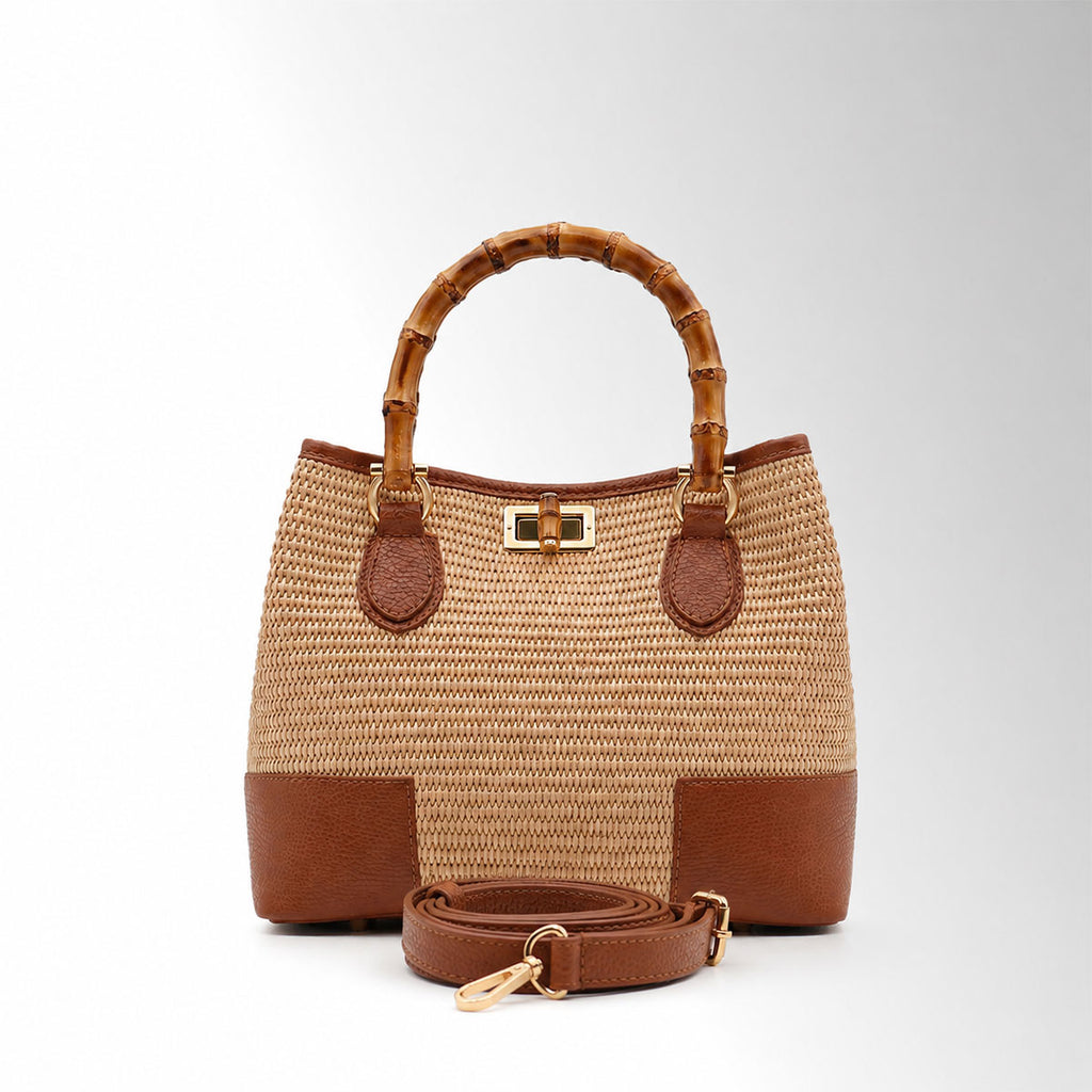 Borsa Maia Bambù Mid - Rafia