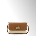 Borsa Margot Rafia Bambù - Rafia pelle Cuoio