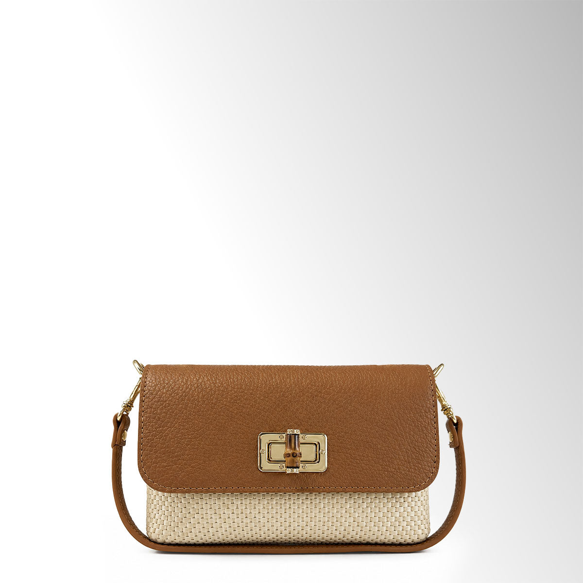 Borsa Margot Rafia Bambù - Rafia pelle Cuoio