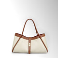 Borsa Nora mid - Bicolor Beige Cuoio