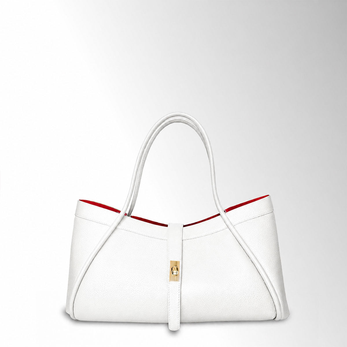 Borsa Nora mid - Bianco interno rosso