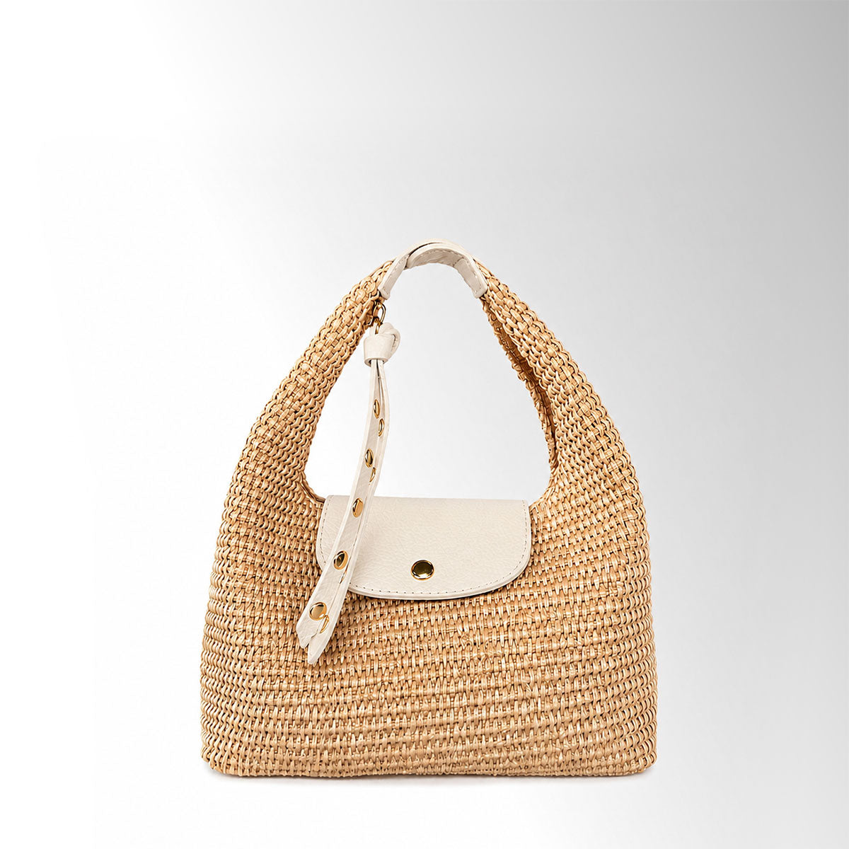 Borsa Safia Rafia - Rafia pelle Latte
