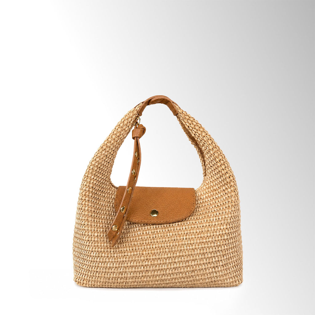 Borsa Safia Rafia - Rafia pelle Cuoio