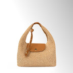 Borsa Safia Rafia - Rafia pelle Cuoio