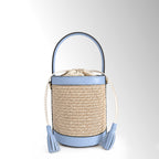 Borsa Sechelle Rafia - Rafia pelle Cielo