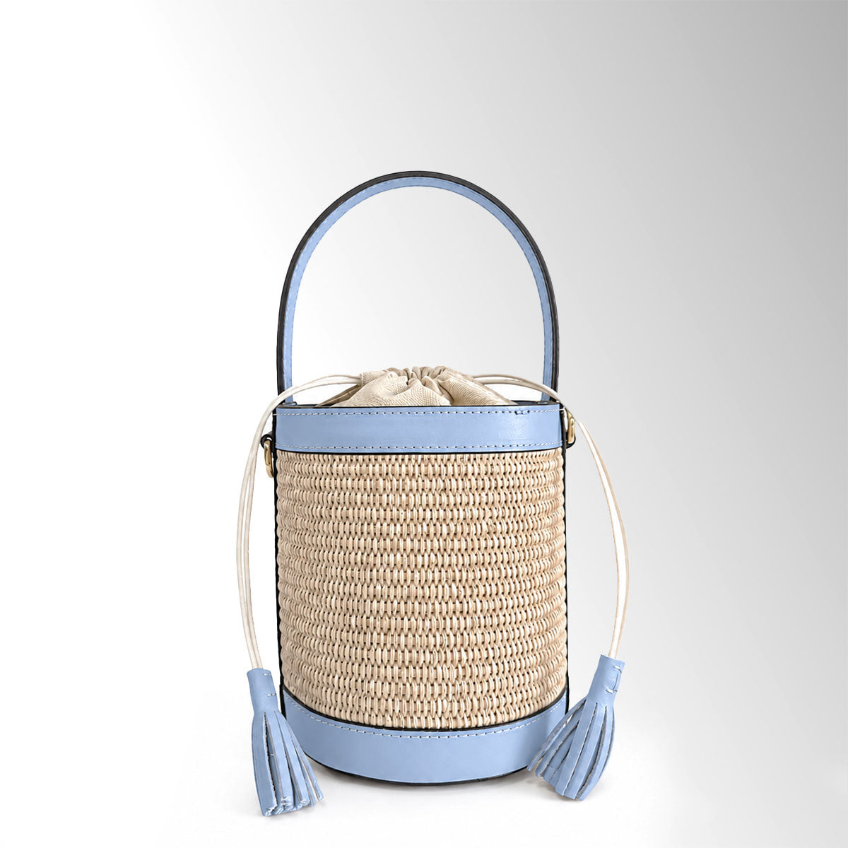 Borsa Sechelle Rafia - Rafia pelle Cielo
