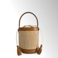 Borsa Sechelle Rafia - Rafia pelle Cuoio