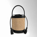 Borsa Sechelle Rafia - Rafia pelle Nero