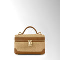 Borsa minibag Siria Rafia - Rafia pelle Cuoio