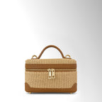 Borsa minibag Siria Rafia - Rafia pelle Cuoio