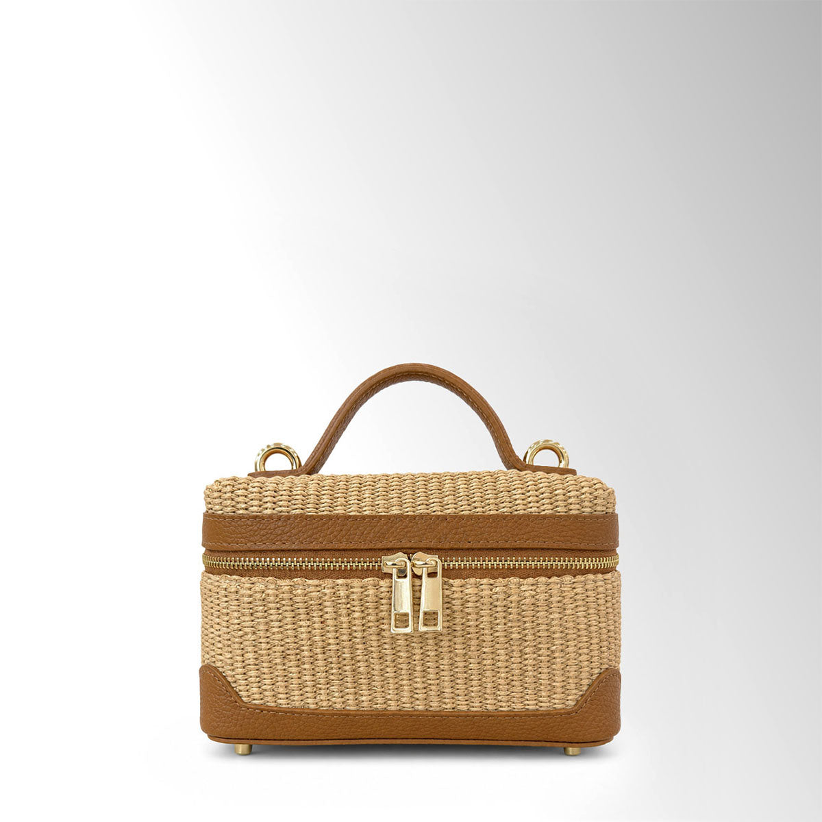Borsa minibag Siria Rafia - Rafia pelle Cuoio