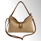 Borsa Zara in Rafia - Rafia pelle cuoio