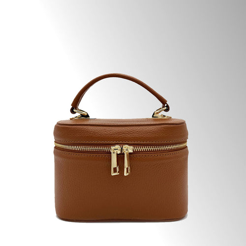 Borsa Beauty Bag - Cuoio Scuro
