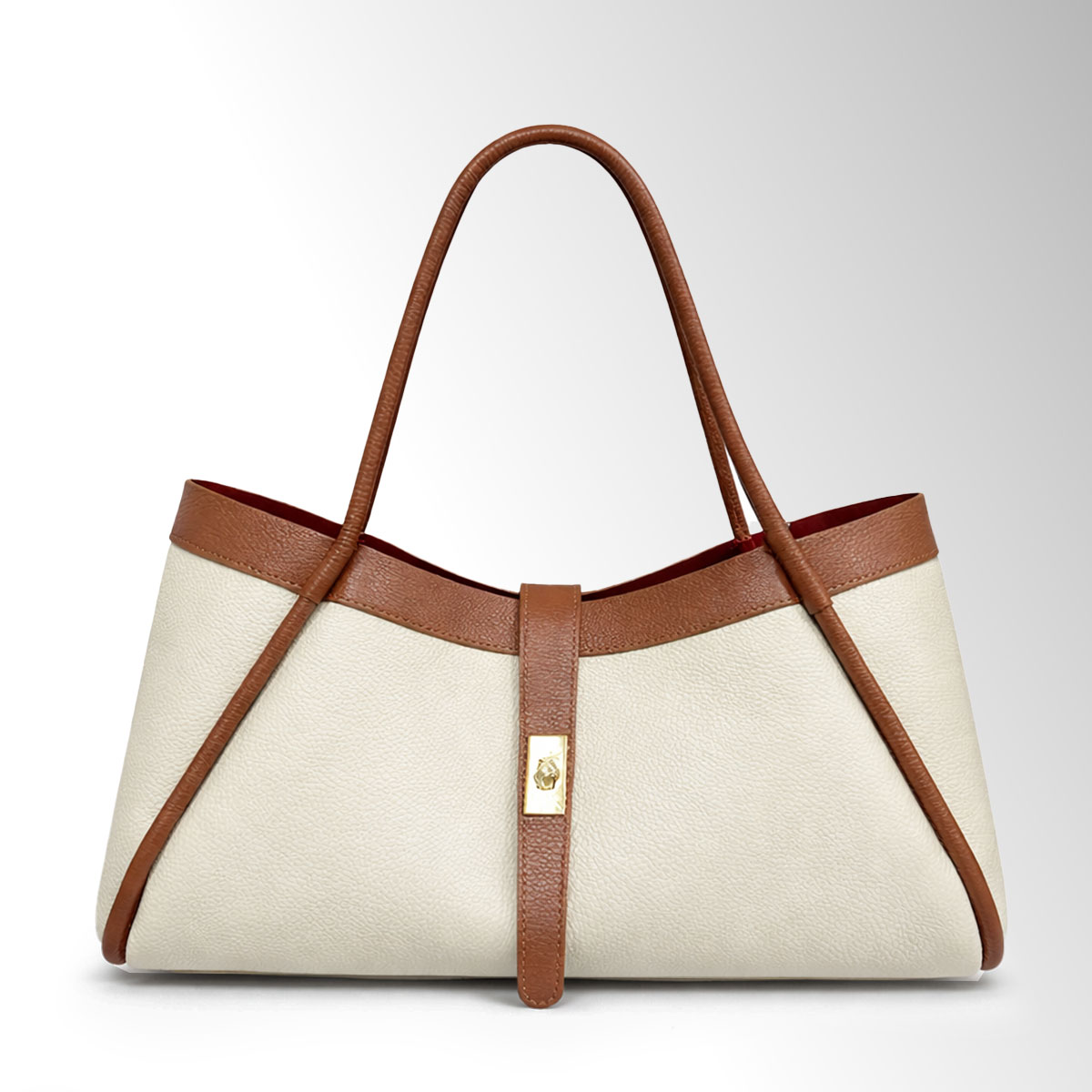Borsa Nora Bianco Pelle Dollaro